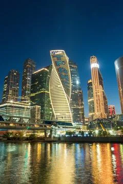 Moscow, Russia. The Evolution Tower, a spiraling glass and steel skyscraper.. Photos