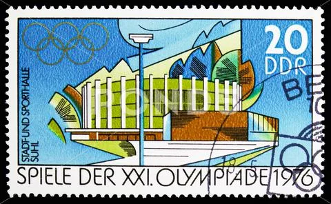MOSCOW, RUSSIA - NOVEMBER 10, 2018: A stamp printed in Germany, Democratic Re Stock Photos