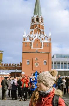 Moscow. Russia. The Red Square. Kremlin. Spasskaya Tower. Russian Federation. Foto stock