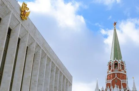 Moscow. Russia. The Red Square. Kremlin. Spasskaya Tower. Russian Federation. Stock Photos