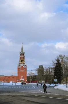 Moscow. Russia. The Red Square. Kremlin. Spasskaya Tower. Russian Federation. Stock Photos