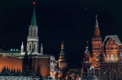 Moscow. Russia. The Red Square. Kremlin. Spasskaya Tower. Russian Federation. Stock Photos