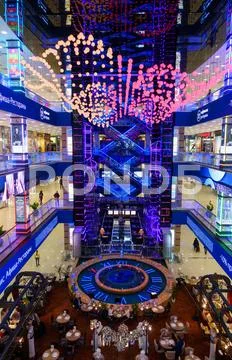 Moscow, Russia - September 19 2016: Interior of luxury Evropejskij mall Stock Photos
