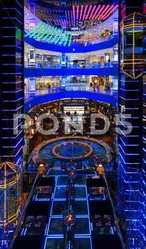 Moscow, Russia - September 19 2016: Interior of luxury Evropejskij mall Stock Photos