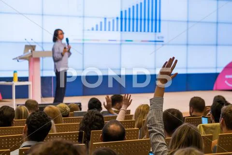 Moscow, Russia - September 2, 2016: People attend Digital Marketing Conference i Stock Photos