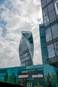 Moscow, Russia. The spiraling Evolution Tower, its glass facade twisting 15.. Photos