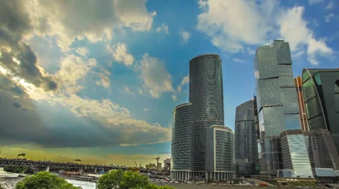 The Moscow sky-scrapers and cloud. Time lapse Vídeos de archivo 24771033