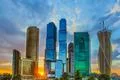 The Moscow sky scrapers at night (evening) Photo