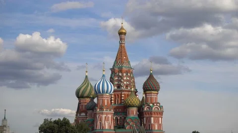 Moscow St. Basil's Cathedral on Red Square. Russia Moscow July 2021 Stock Footage 157650877