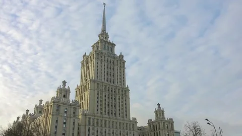 Moscow state university cloud timelapse Russia Stock Footage 78515006