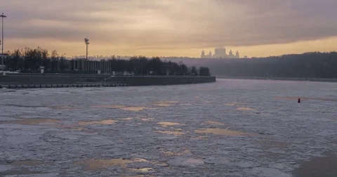 Moscow State University in the rays of the winter sun time-lapse Stock Footage 71280982