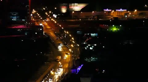 MOSCOW STREET AT NIGHT Stock Footage 12466853