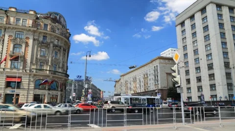 Moscow street timelapse Video stock 7740462