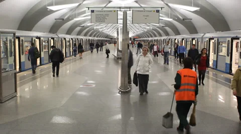 Moscow subway 3 Stock Footage 30592543