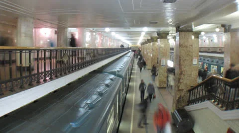 Moscow subway timelapse. Video stock 26352766