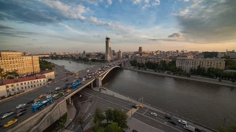 Moscow summer evening timelapse Video stock 109440926