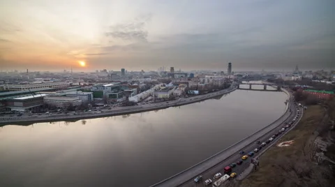 MOSCOW sunset Video stock 61348394