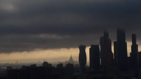 Moscow at sunset Stock Footage