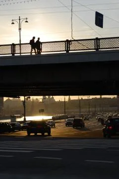Moscow sunset. Stock Photos