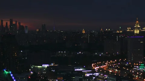 Moscow sunset timelapse Stock-Footage 128273152