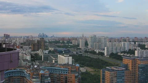 Moscow sunset timelapse Stock-Footage 128274251