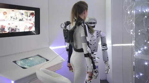 Moscow technological forum Open Innovations 2016 in Technopark Skolkovo. Girl Stock Footage 69056527