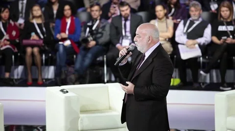 Moscow technological forum Open Innovations 2016 in Technopark Skolkovo. Speech Stock Footage 69057657