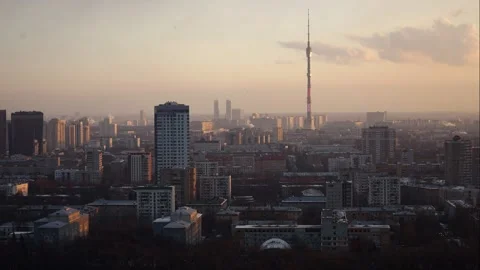 Moscow timelapse from a high point Stock Footage