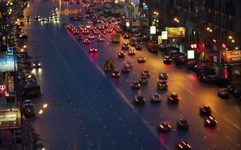 Moscow Traffic Stock Footage 70821851