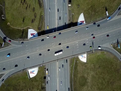 Moscow traffic intersection Video stock 77008034