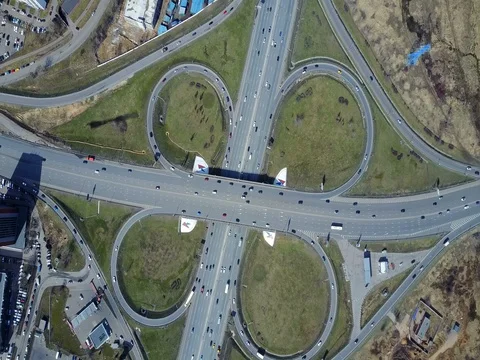 Moscow traffic intersection Stock Footage