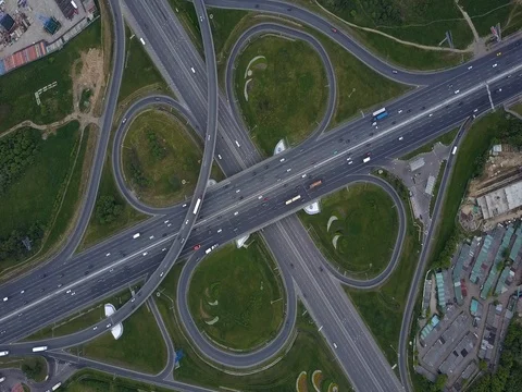 Moscow traffic intersection Stock Footage 77075159