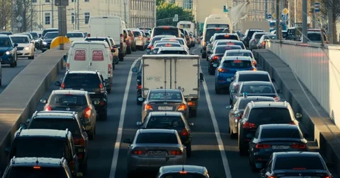 Moscow Traffic Jam Video stock 80031527