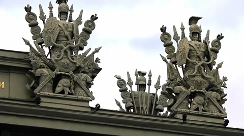 Moscow Triumphal Gate Stock Footage 8680794