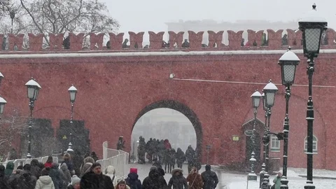 Moscow under the snow Stock Footage 84295528