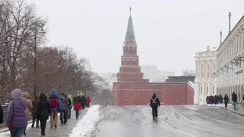 Moscow under the snow Stock Footage 84295800