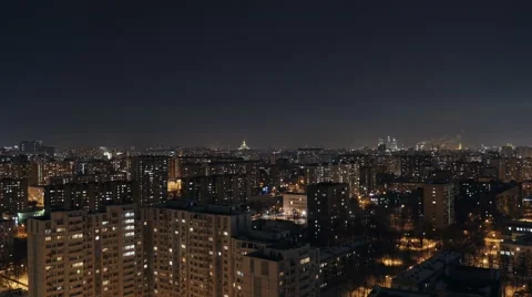 Moscow uptown timelapse (night and day) Stock Footage