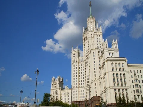 Moscow: view of the city from the river Stock Footage 77821001