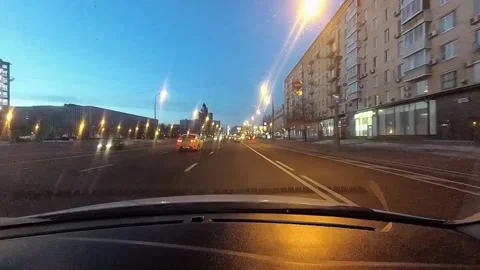 Moscow. View of the road from the car Stock Footage 236384319