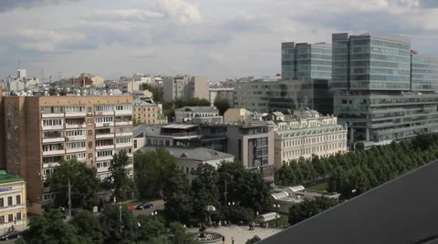 Moscow windows, the noise of the city Stock Footage