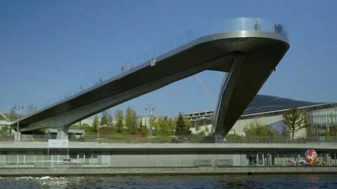 Moscow Zaryadye bridge Stock Footage 143308564
