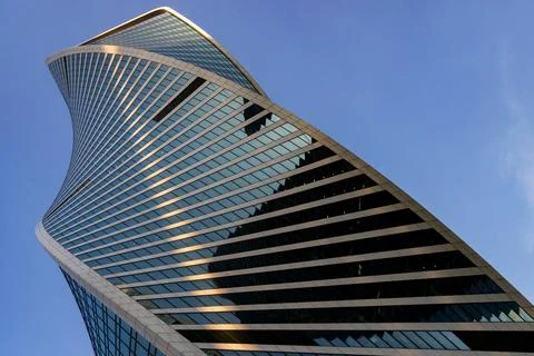 Moscows Evolution Tower: A Modern Architectural Marvel Stock Photos