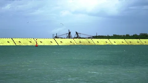 MOSE mobile gates to protect Venice from high water Video stock 140462999