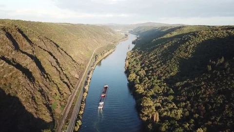 The Moselle river in Germany Stock Footage 80671939