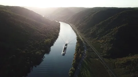 The Moselle river in Germany 库存影片 80673081