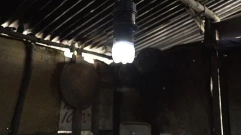 Moser Lamp Solar Bottle Light Indoors, Conde, Paraiba state, Brazil Stock Footage 320571976