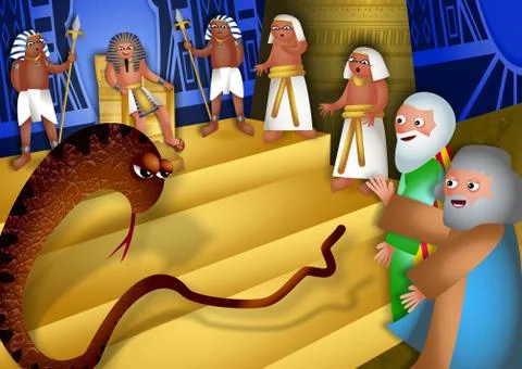 Moses and Aaron Before Pharaoh Stock-Illustration