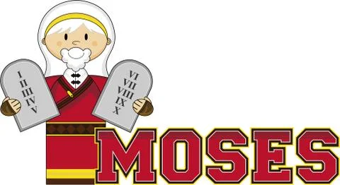 Moses and the Ten Commandments Biblical Illustration Stock-Illustration