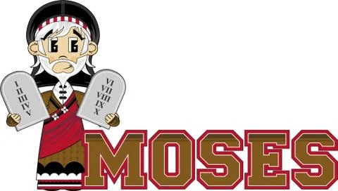 Moses and the Ten Commandments Biblical Illustration Stock-Illustration