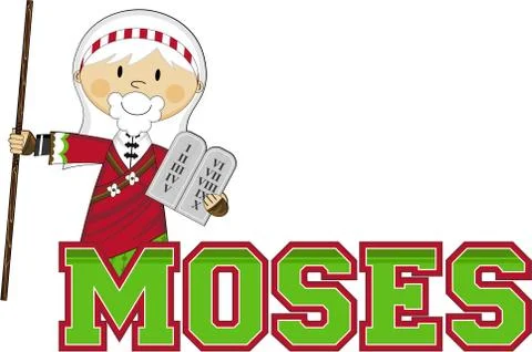 Moses and the Ten Commandments Biblical Illustration 스톡 일러스트